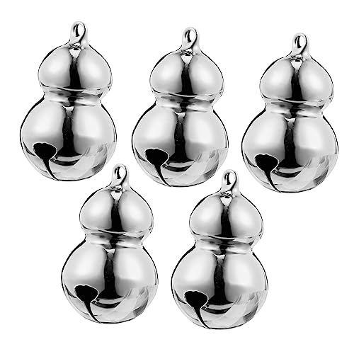 TOYANDONA 5Pcs Gourd Shape Pet Bells Durable for Pet Collars Christmas Tree Ornaments for DIY Crafts Holiday present for Friends and Family