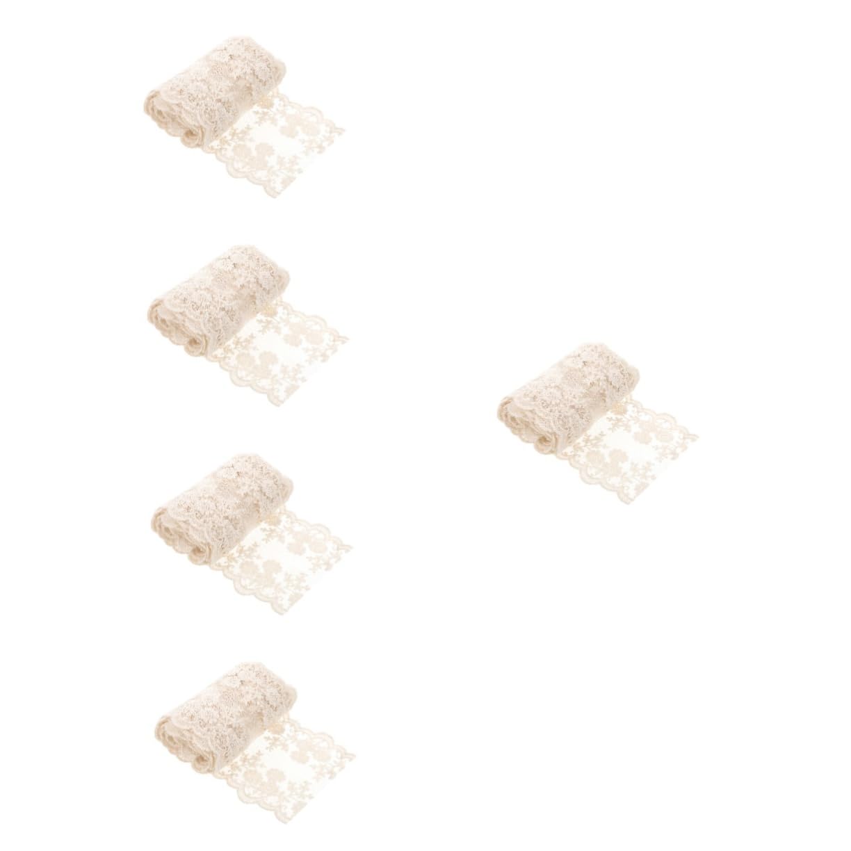 VILLCASE 5rollos Cinta De Encaje Decorativo Sin Elasticidad Para Manualidades De Trimado Para Ropa y Accesorios