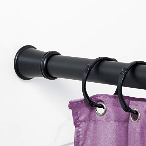 Zenna Home Adjustable Tension Shower Rod, steel, Matte Black, 26 inches to 76 inches - Image 2