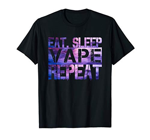 Eat Sleep Vape Repeat Clouds Chaser Vaping Purple Flavors T-Shirt 