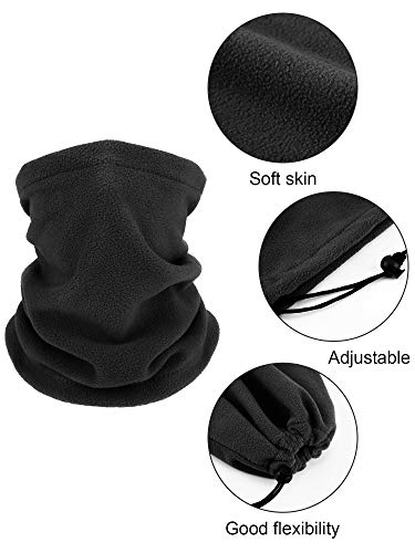 Geyoga 4 Pieces Winter Neck Warmers Fleece Gaiter Windproof Face Covering thumb #4