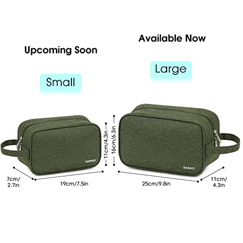 Image of Narwey Travel Toiletry Bag for Women Traveling Dopp Kit Men Travel Bag for Toiletries Cosmetic Bag Makeup Bag Medicine Bag for Traveling (Army Green)