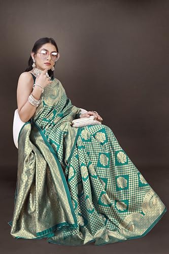 Image of MIRCHI FASHION Women Saree | Banarasi Silk Woven Design Daily Regular Use Sari with Blouse