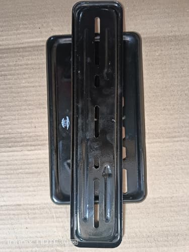 Image of Metal HSRP Number Plate Frame for Bike, Black 2 piece Front and Back Set