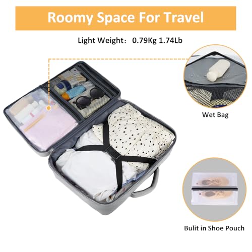 Image of Taygeer Carry On Backpack, Womens Travel Backpack with Water Bottle Pocket | Laptop Mochila 15.6inch Flight Approved with Shoe Pouch, College Teacher Tote Bag for Business Travel Supplies, Grey
