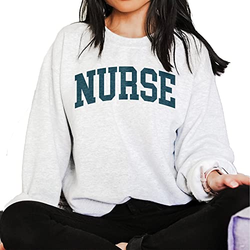 Nurse Sweatshirt, Registered Nurse, New Future Nurse Gift Idea, Nursing School Student Grad, RN LPN, Nurse Life, Comfy Unisex Crewneck Ash Grey