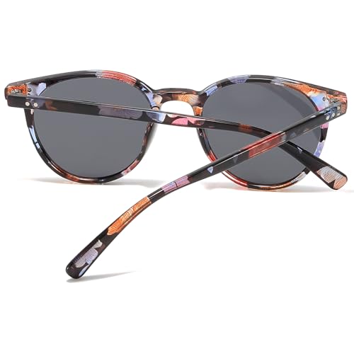 Image of Small Round Polarized Sunglasses for Women Men Compact Vintage Style UV400 Protection Classic Lightweight