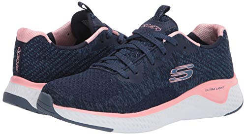 Skechers Solar Fuse - Brisk Escape, Tênis Esportivos, Feminino, Azul Escuro/ Rosa, 39