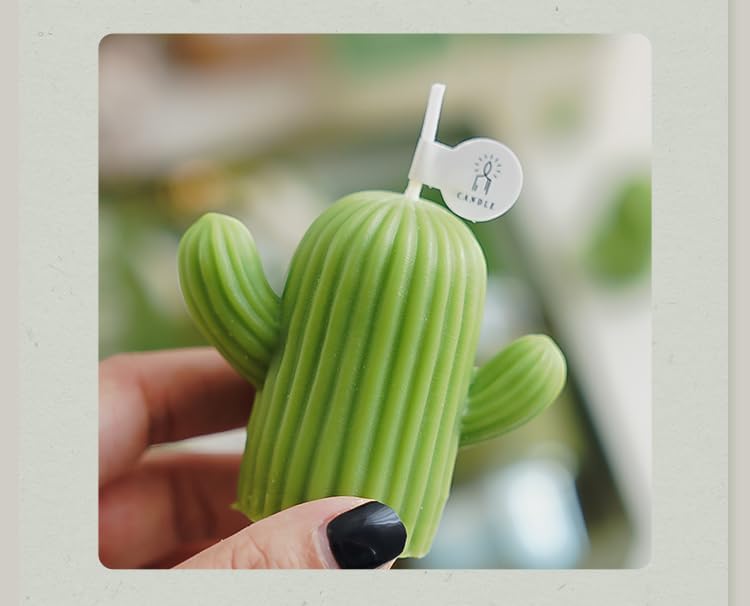 Cactus Candles for Women - Christmas Cactus Desert Gifts for Friends, Arizona Mexican Birthday Teacher Gifts 4Pack Mini Scented Succulent Candles, Saguaro Tropical Cake Table Party Decorations