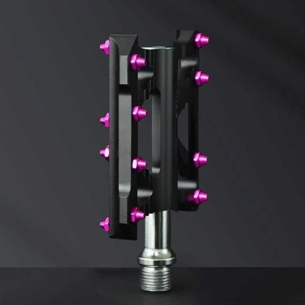 Honseadek Pedales de plataforma antideslizantes para ciclismo, pedales con tres rodamientos sellados, juego de pedales de aluminio mecanizado CNC, pedales de bicicleta huecos ligeros plateados