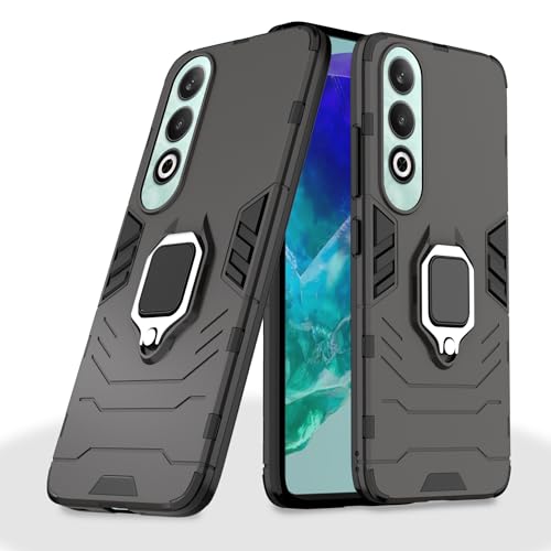 Image of Pikkme OnePlus Nord CE 4 5G Back Cover | D5 Tough Armor Bumper | 360 Protection Case | Ring Holder Stand Case for OnePlus Nord CE 4 5G (Black)