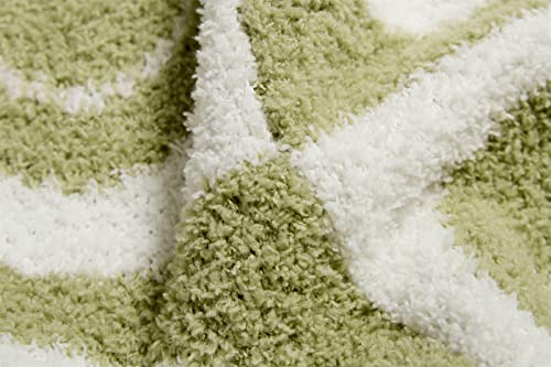 Yiruio Smiley Face Checkerboard Throw Blankets Checkered Reversible Microfiber Super Soft Warm Cozy Fluffy Shaggy Blanket For Home Office Couch Bed Sofa Decor (Matcha Green, 63" L X 51" W) #TOP5