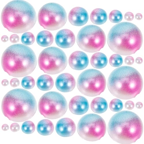 WOONEKY 7-Compartment Plum-Shaped Container Half Round Pearl Nail Charms Ab Semi-Circle Pearls for DIY Nail Art Crafting and Beauty Accessories