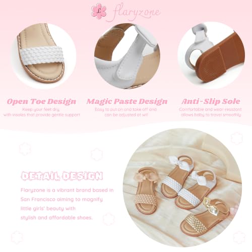 Image of Flaryzone Girls Sandals Open Toe Summer Flats Dress Sandals Shoes Toddler /Little Kid