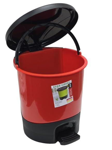 Image of ARISTO Unique Modern Plastic Pedal Dustbin 8.0 LTR (Red)