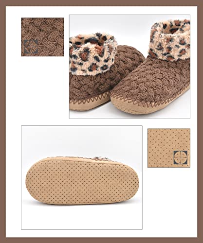 Image of DICUIRD Womens Soft Sole Warm Fluffy Slipper Boots Socks