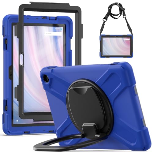 Coque Fire HD 10 antichoc avec support rotatif bleu pour protection 13e génération