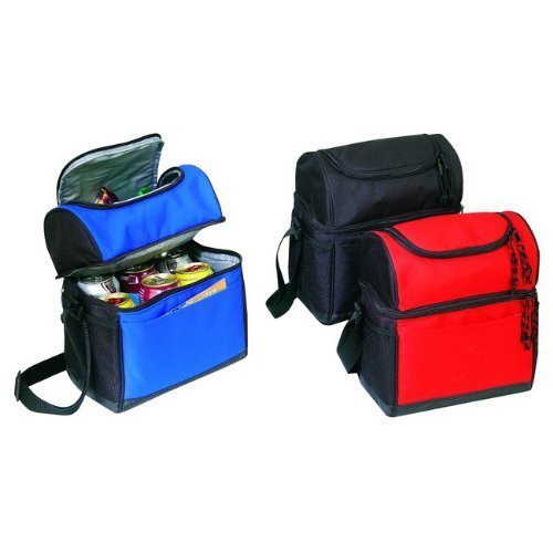 BLUE - Cooler Lunch Bag w/ Leather-like Bottom by Superdeals Store