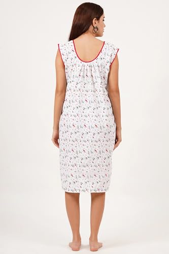 Image of Breezly Woman's Long Short Calf Length Pure Cotton Nighty