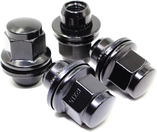 Set of 4 12x1.5 Veritek Mag OEM Factory Washer Style Black Lug Nuts for Toyota Tacoma 4 Runner SR5 Pre-Runner TRD Off-Road Limited Factory Stock Replacement VPE-5307BK-4