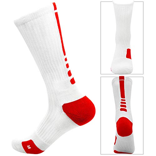 Mumubreal Men's Basketball Socks Cushioned Athletic Crew Socks Compression Sport Socks #TOP2