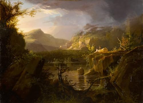 Tableau paysage romantique par Cole pour habiller un grand mur vide de chambre