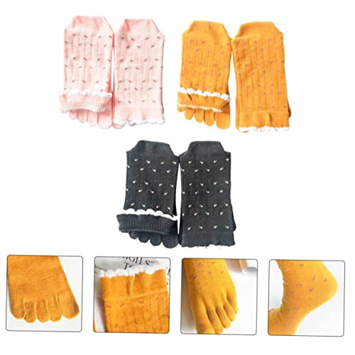 3 Pairs Mid-calf Toe Socks Toe Separated Cotton Socks Sports Cycling Socks No Show Crew Socks Cotton Toe Socks Childrens Socks Female Socks Christmas Socks Miss Four Seasons2
