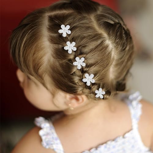 20 Piezas Mini Pinzas de Pelo con Flores de Pedrería miniatura 5