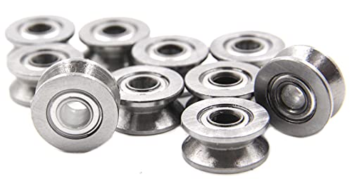 Chiloskit 20Pcs 1.5Mm Deep Metal V Groove Guide Pulley Bearing Wheel Rail Ball Bearings Wheel 4X13X6Mm #TOP5