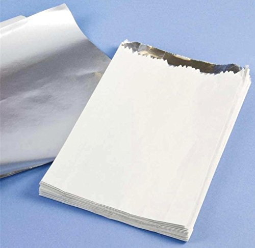 500 x Hot Food White foil lined bag 7 x 9 x 12 (Hot Chicken, Nan Bread