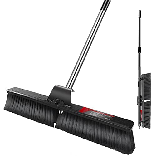 Masthome 24" Push Broom Wide Outdoor Stiff Sweeping Broom With Stiff Bristles Heavy Duty Garden Yard Patio Broom Sweeper For Floors Surfaces Scrub And Cleaning #TOP14