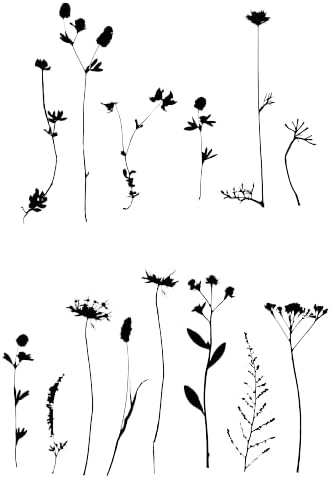 Wild Field Flowers Set A3 A4 A5 & Bigger Sizes Romantic Shabby Chic / Wild4 (Reusable Mylar, A4 Size - 210 x 297 mm, 8.3 x 11.7 in)