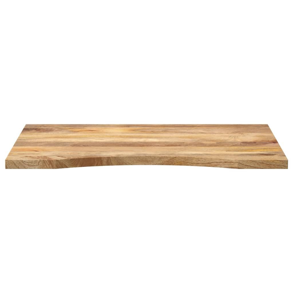 Piano da scrivania in legno di mango massiccio, 90 x 60 x 2,5 cm, con apertura, design rustico per soggiorno e studio, versatile come piano da tavolo o tavolino da caffè