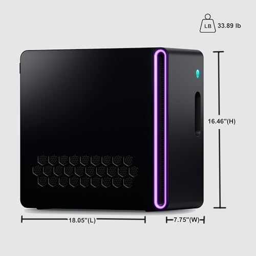 Image of Dell Alienware Aurora ACT1250 Gaming Desktop Intel 20-core Ultra 7 265F (>i7-14700) 32GB RAM 1TB SSD GeForce RTX 5070 Ti 16GB GDDR7 DLSS4 Wi-Fi7 1000W PSU Liquid Cooler for Gaming AI Win11Pro