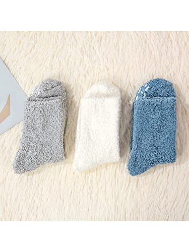 Komorebi Hospital Socks Womens Non Slip Socks Anti Slip Athletic Slipper Socks Fuzzy Socks With Grips Yoga Pilates Socks A 3 Pairs Blue Grey White One Size #TOP3