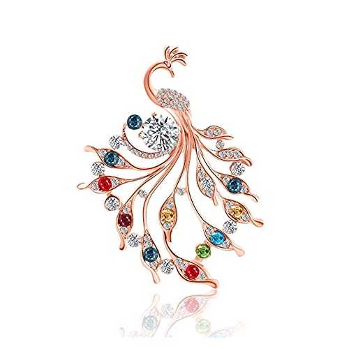 Broche Phoenix en or rose et strass de haute qualité WXKAGF pour femme