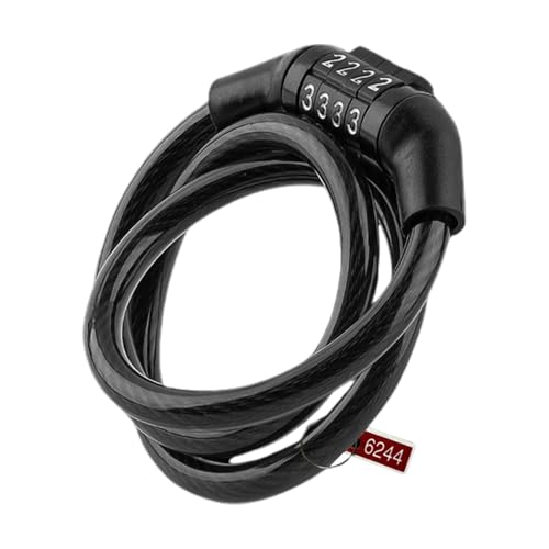 Candado de cable para ciclismo, combinación de cuatro dígitos, alambre de acero de alta resistencia, protección de carcasa resistente al desgaste, herramienta de mejora de seguridad antirrobo, montaje