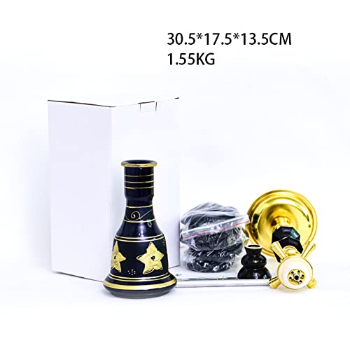 YYMMHH Arabische Glas-Wasserpfeife mit voller Stange, mittlere Wasserpfeife, vier Rohre, Wasserpfeife, Shisha, für… – Bild 6