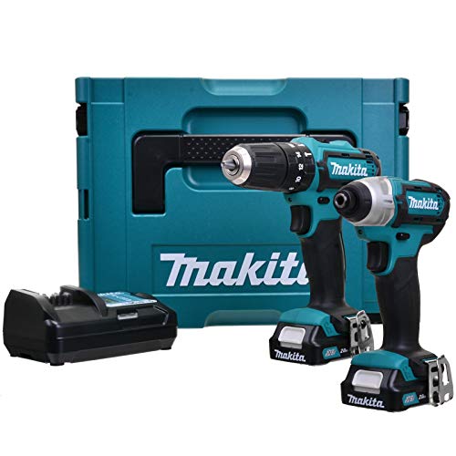 Makita CLX202AJ 10.8V Cxt 2x2.0Ah Li-Ion Combi/Impact Driver Kit, 1 Stück