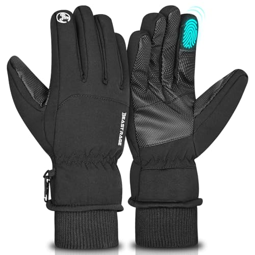 BEAST RAGE Waterproof Winter Gloves for Men Women,Windproof Warm Thermal Ski Gloves,Touchscreen,Anti-Slip Grip Gloves for Cycling,Snowboarding,Hiking, Running,Driving and Outdoor Sports