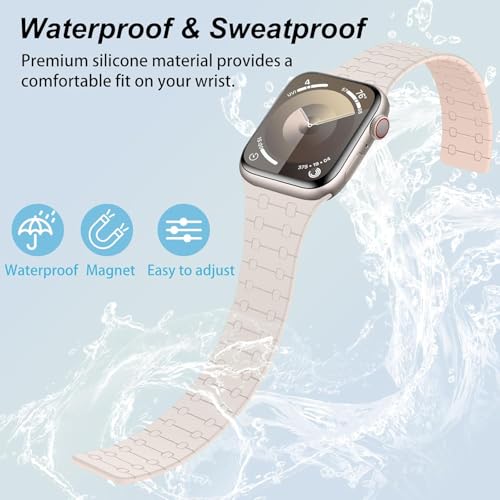 Image of Velour Silicone Watch Strap Compatible with Apple Watch 41mm, 40mm & 38mm, for iWatch Series SE, SE2,10 9, 8, 7, 6, 5, 4, 3 -Sport Loop for Men & Women(Watch Not Included)