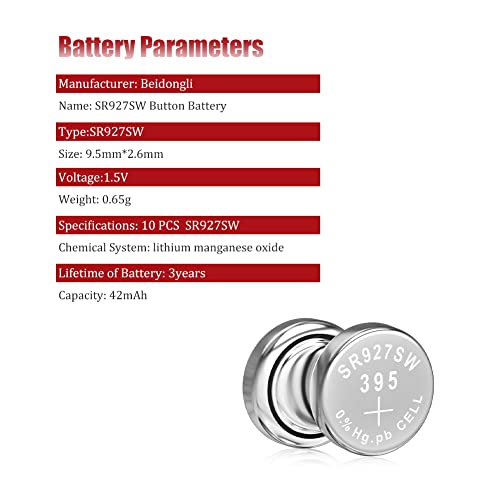 Beidongli Sr927Sw 1.5V Button Battery 395 Ag7 For Watch And Cell Battery Pack Of 20【3-Year Warranty】 #TOP5