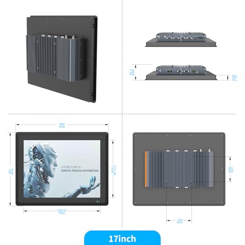 Image of 17 inch Industrial Fanless Panel PC, Touch Screen Panel Computer, Power-on Auto-Start, 2xLAN, HDMI, 6xUSB, 2xRS485, 4xRS232, 8*GPIO (I3-7100U No RAM No Storage No System)