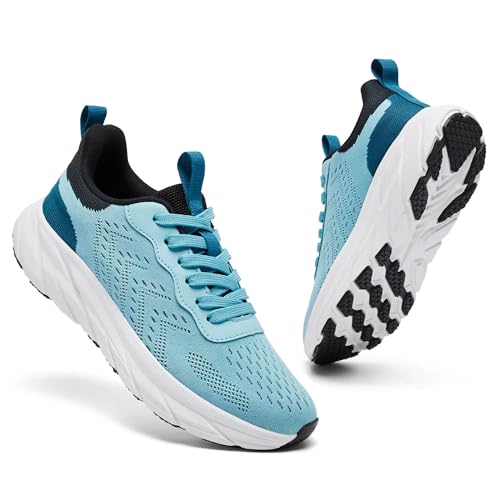 CYRUWOSH Herren Sneaker Laufschuhe Turnschuhe Sportschuhe Tennisschuhe Walkingschuhe Fitnessschuhe Outdoor Schuhe Freizeitschuhe Mesh Atmungsaktiv Blau 42