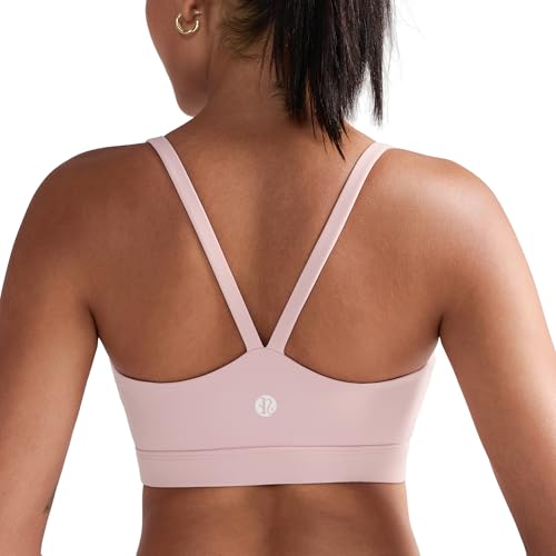 Image of RUNNING GIRL Sports Bras for Women,Light Impact Molded Cup Strap Sports Bra with Sewn in Pads,Best for A-C Cup