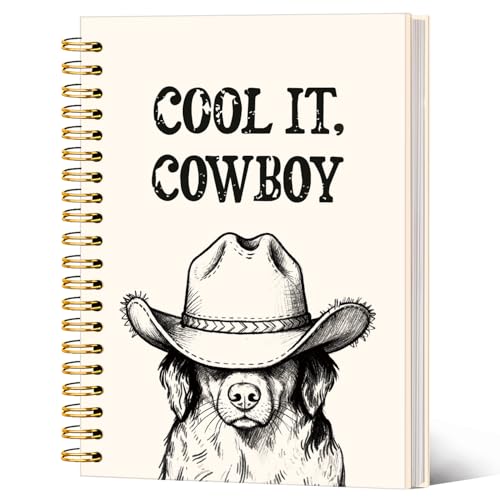 Carnet A5 à spirale style occidental avec motif chien pour organiser vos journées