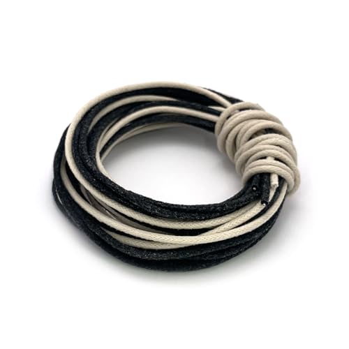 MAXCHEER Cloth-Covered Waxed Vintage-Style Pushback Guitar Wire, 10 Ft,(5-White/5-Black) Pushback Wire for Electric Guitar Upgrades Kits