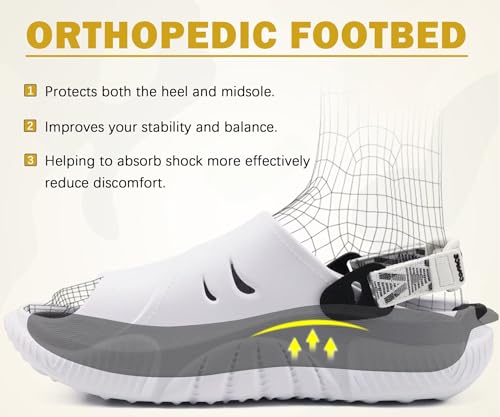 Image of COFACE Mens Orthotic Clogs Orthopedic Mules for Men Recovery Sandals Man Plantar Fasciitis Summer Casual Size 7-15