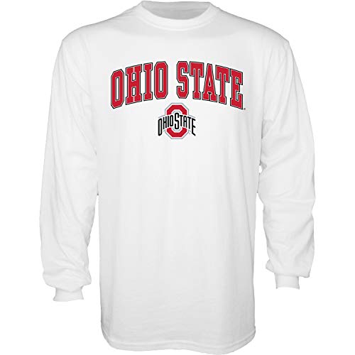 Blue 84 Mens Ohio State Buckeyes Long Sleeve T Shirt White Arching Over Ohio State Buckeyes White Large