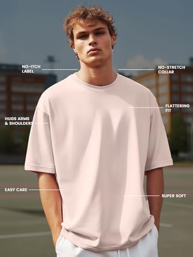 Image of Nobero Men's Oversized Graphic T-Shirt for Men | Soft Cotton | Drop Shoulder Relaxed Fit | Printed Casual Tshirt for Men